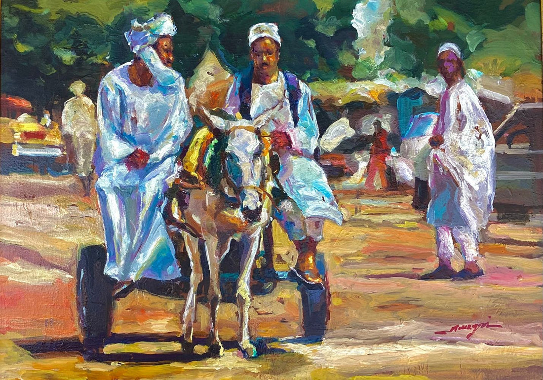 Men on cart