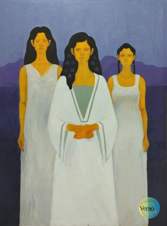 3 women in White 150 x 190 cm / Oil / Unframed, shipped in a roll