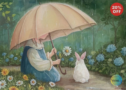 An Umbrella for a Little Friend - 40 x 30 cm / Gouache / Unframed, shipped in a roll