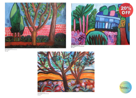 Apartment Garden 14 x 11 cm / Watercolor / Unframed, shipped in a roll