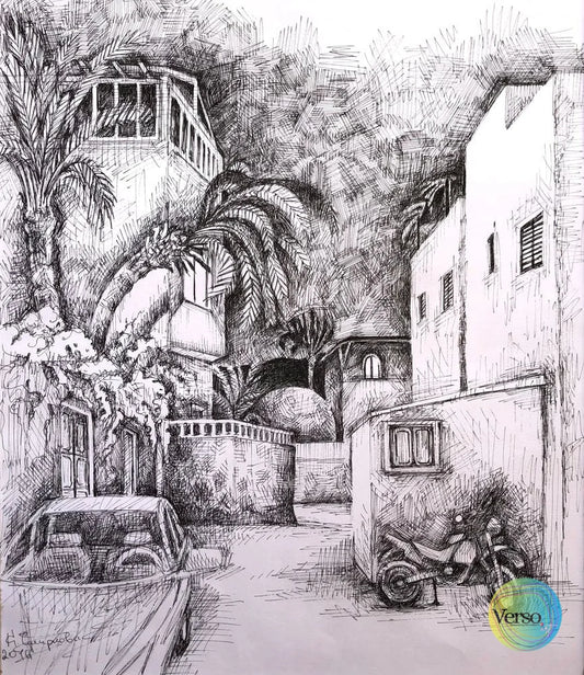 Assala night 24 x 30 cm / Pen & Ink / Unframed, shipped in roll