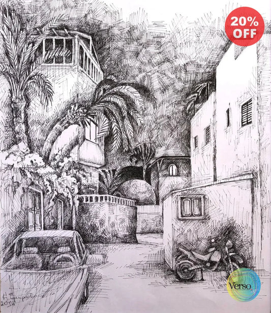 Assala night 24 x 30 cm / Pen & Ink / Unframed, shipped in roll