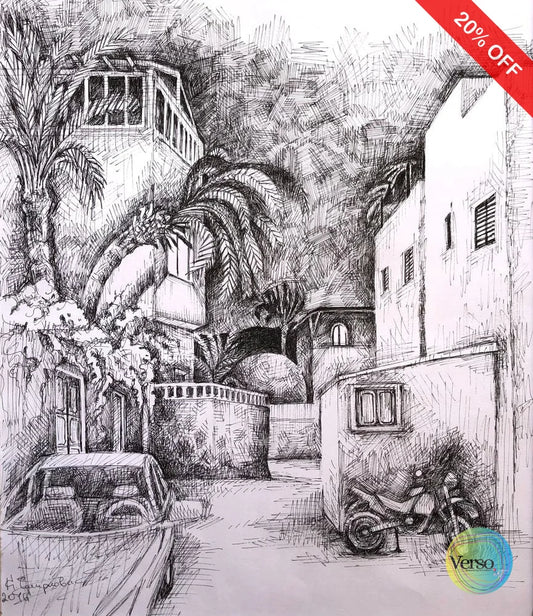 Assala night 24 x 30 cm / Pen & Ink / Unframed, shipped in roll