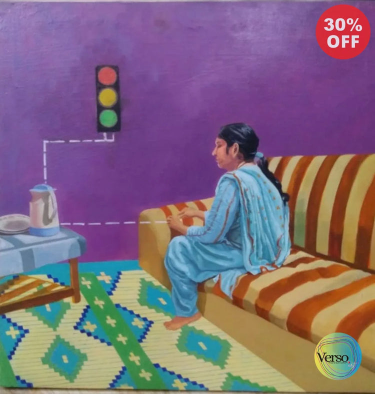 Aunty-Social 18 x 18 cm / Oil / Unframed, shipped in roll