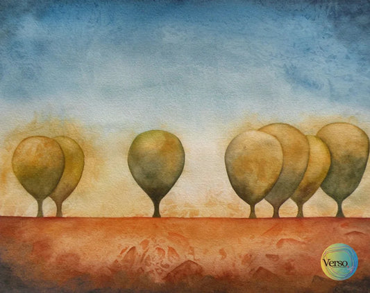 Balloon trees 47 x 37 cm / Watercolor / Unframed, shipped in roll