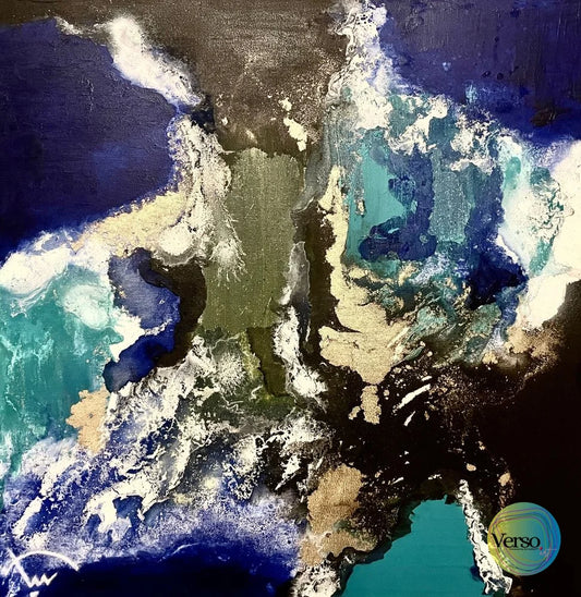 Blue Island 60 x 60 cm / Acrylic / Unframed, shipped in a roll