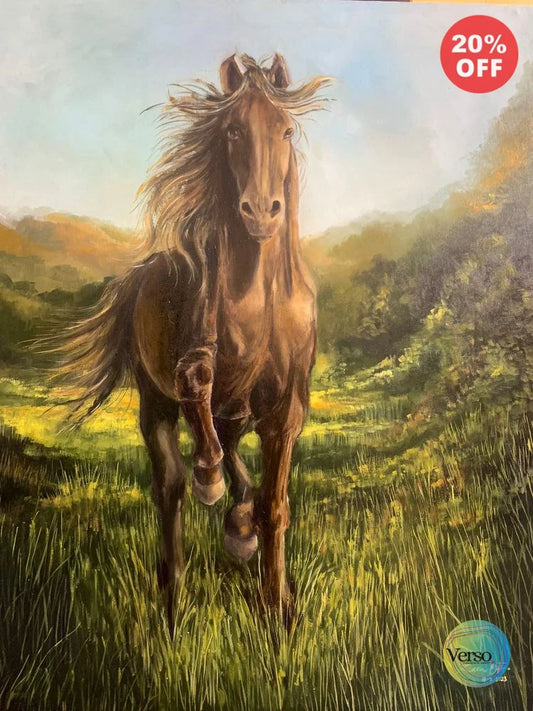 Breathtaking Bay Mustang 36 x 42 cm / Oil / Unframed, shipped in roll