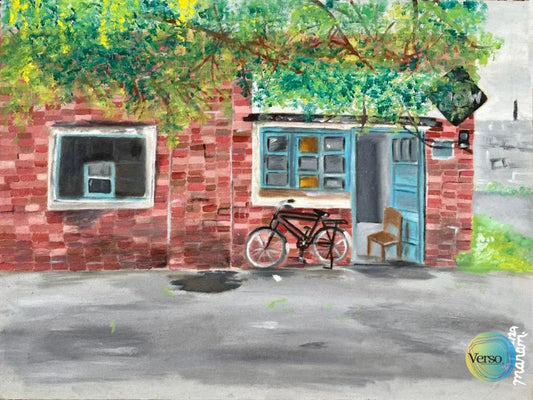 Brick Wall 24 x 17.7 cm / Oil / Unframed, shipped in roll