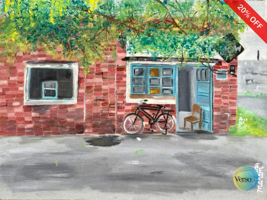 Brick Wall 24 x 17.7 cm / Oil / Unframed, shipped in roll