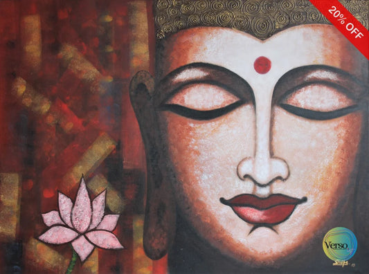buddha 48 x 36 cm / Acrylic / Unframed, shipped in a roll
