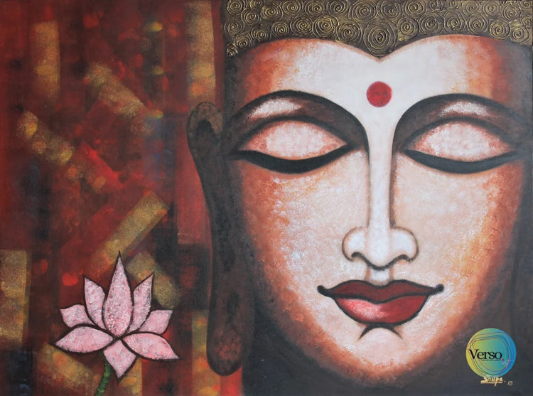 buddha 48 x 36 cm / Acrylic / Unframed, shipped in roll