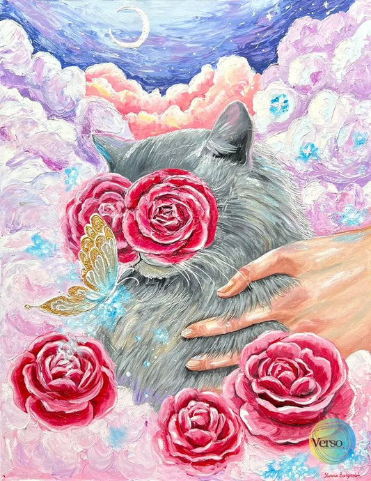 Chika Dalam Keheningan Mawar (Chika Among Roses) - 70 x 90 cm / Mixed / Framed, shipped flat