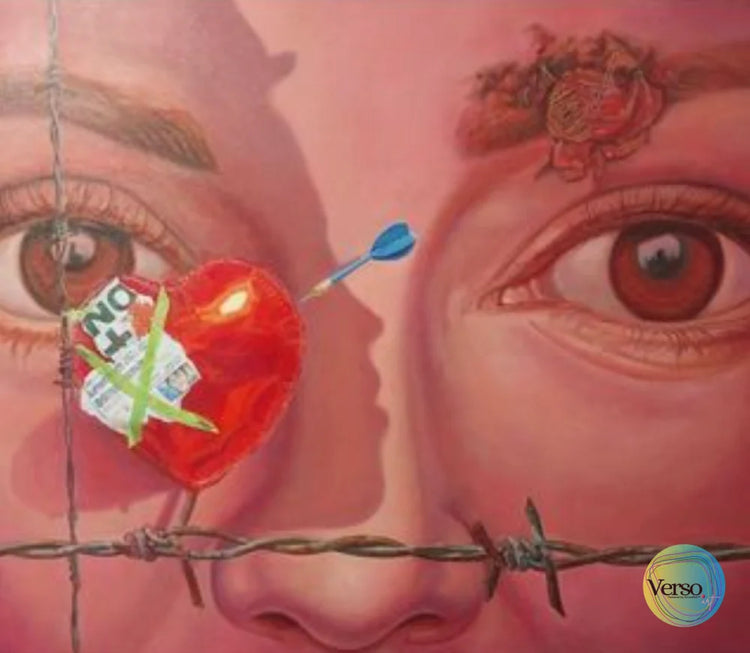 Corazón partió 43 x 49 inch / Oil / Unframed, shipped in roll
