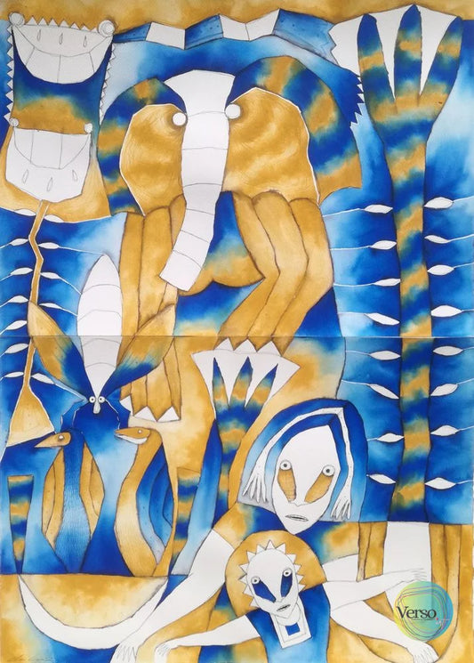 El mundo de dxi beeu 100 x 140 cm / Acrylic / Unframed, shipped in a roll