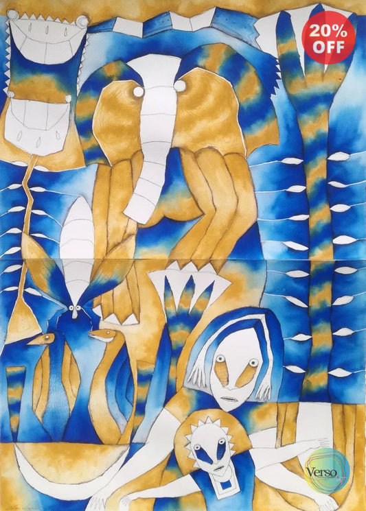 El mundo de dxi beeu 100 x 140 cm / Acrylic / Unframed, shipped in a roll