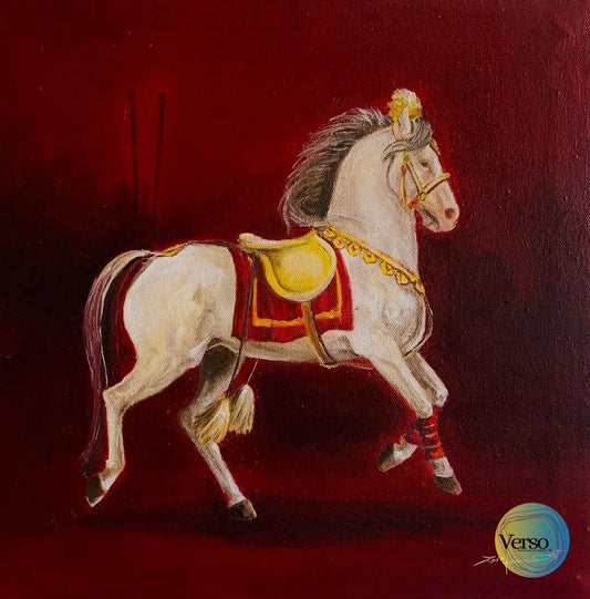Equestrian Elegance 12 x 12 inch / Oil / Unframed, shipped in a roll