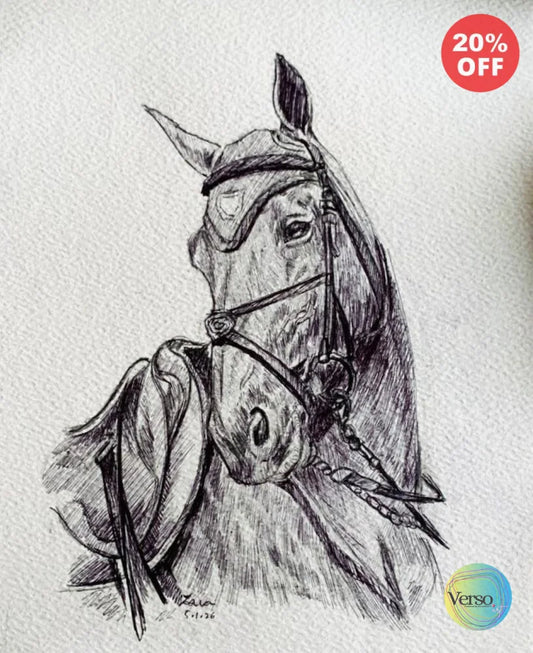 Equine-05 8 x 11 inch / Pen / Unframed, shipped in a roll