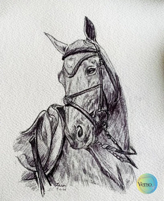 Equine-05 8 x 11 inch / Pen / Unframed, shipped in a roll