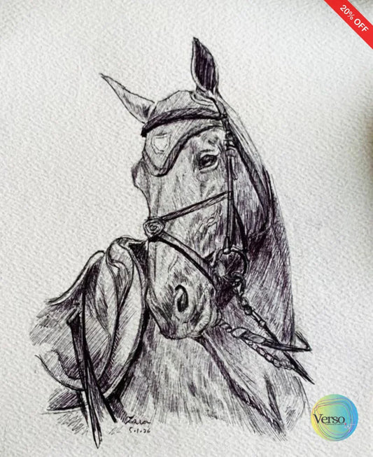 Equine-05 8 x 11 inch / Pen / Unframed, shipped in a roll