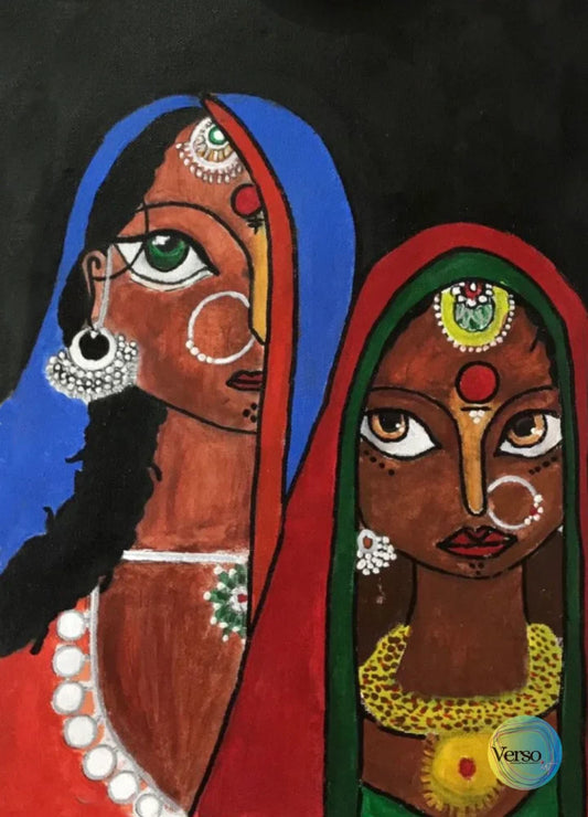Ethnic Women 45 x 53 cm / Acrylic / Unframed, shipped in a roll
