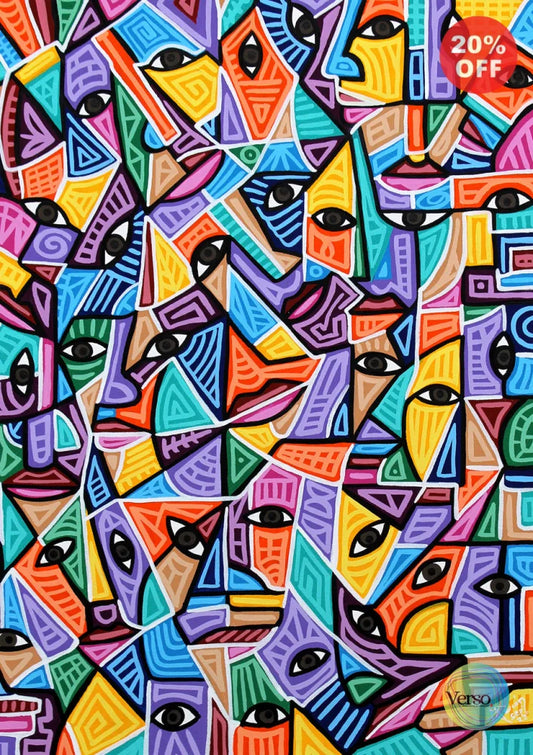 Faces 50 x 70 cm / Acrylic / Unframed, shipped in roll