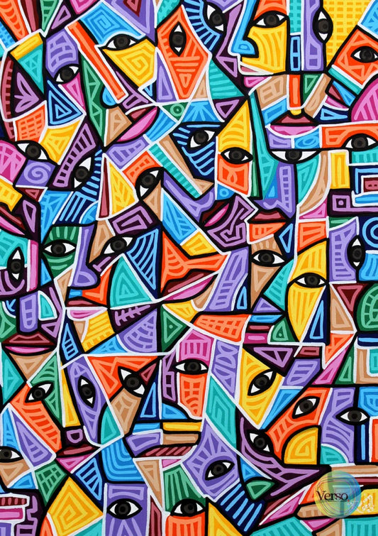 Faces 50 x 70 cm / Acrylic / Unframed, shipped in roll