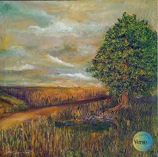 Fields of Punjab 24 x 24 inch / Oil / Unframed, shipped in a roll