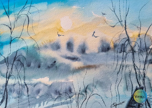 Fog 30.5 x 22.9 cm / Watercolor / Unframed, shipped in roll