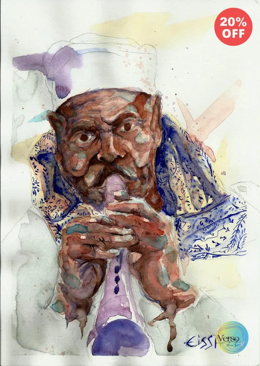 Folk Musician 21 x 30 cm / Watercolor / Unframed, shipped in roll