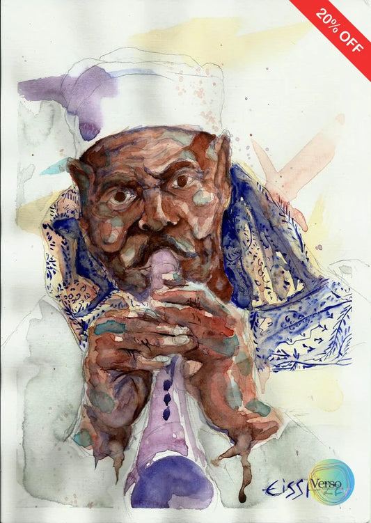 Folk Musician 21 x 30 cm / Watercolor / Unframed, shipped in roll