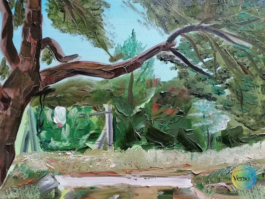 Garden - 40 x 30 cm / Oil / Unframed, shipped in a roll