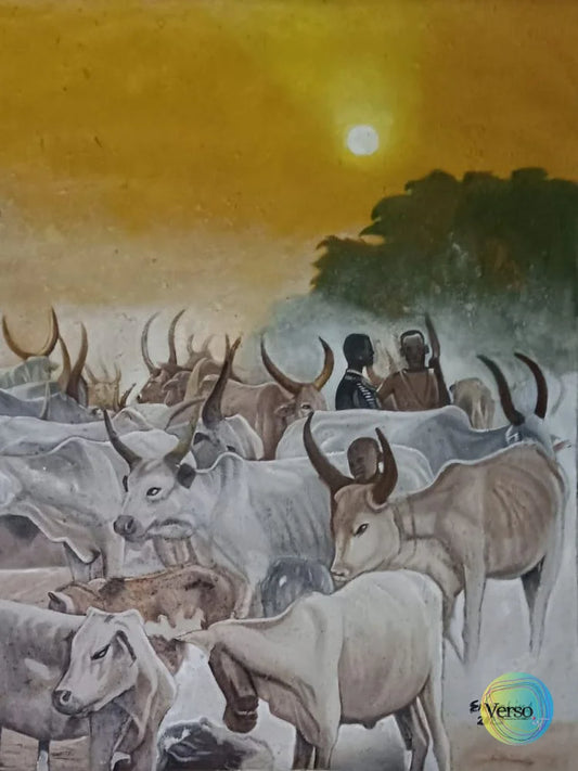 Herdsmen 36 x 47.5 cm / Oil / Unframed, shipped in roll