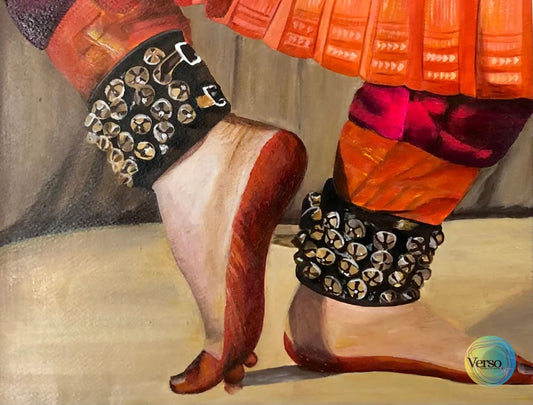 Kathak 11.2 x 14.4 cm / Acrylic / Unframed, shipped in roll