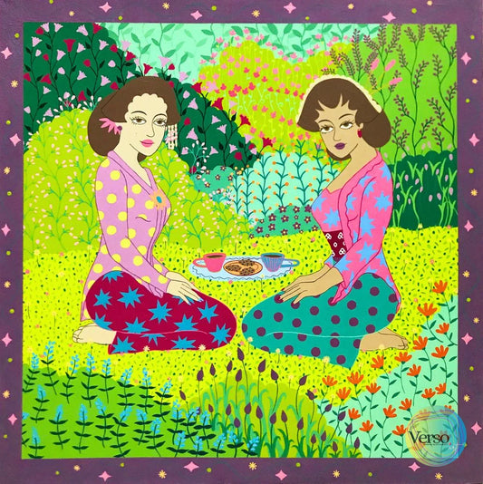 Kneeling - 150 x 150 cm / Acrylic / Unframed, shipped in a roll