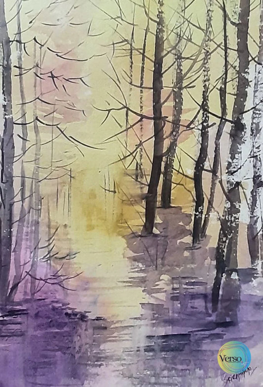 Landscape-1 10 x 14 cm / Watercolor / Unframed, shipped in roll