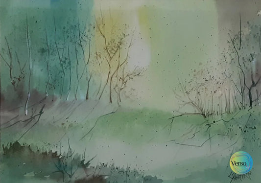 Landscape 15 14 x 10 cm / Watercolor / Unframed, shipped in a roll