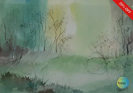 Landscape 15 14 x 10 cm / Watercolor / Unframed, shipped in a roll