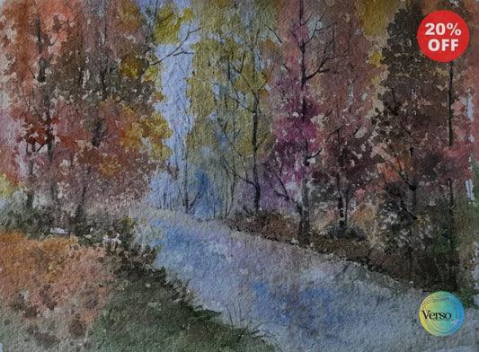 Landscape 21 14 x 10 cm / Watercolor / Unframed, shipped in a roll