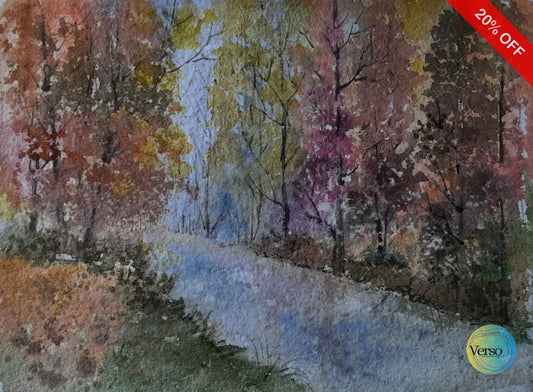 Landscape 21 14 x 10 cm / Watercolor / Unframed, shipped in a roll