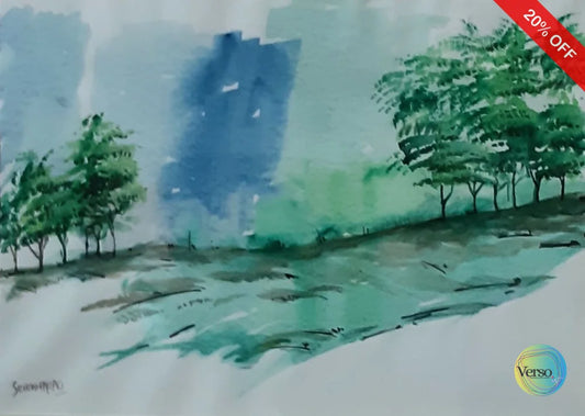 Landscape 3 14 x 10 cm / Watercolor / Unframed, shipped in a roll