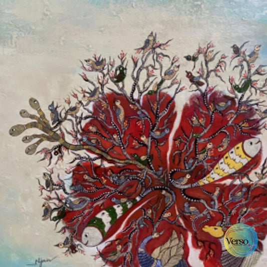 Life in the Hibiscus 20 x 20 cm / Mixed / Unframed, shipped in a roll