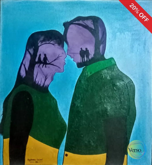 Loving 38.5 x 38.5 cm / Oil / Unframed, shipped in a roll