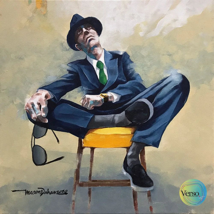 Man on the Chair 50 x 50 cm / Acrylic / Unframed, shipped in roll