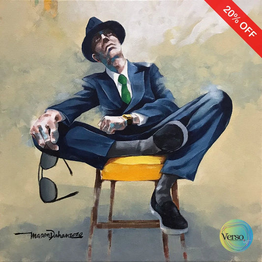 Man on the Chair 50 x 50 cm / Acrylic / Unframed, shipped in a roll