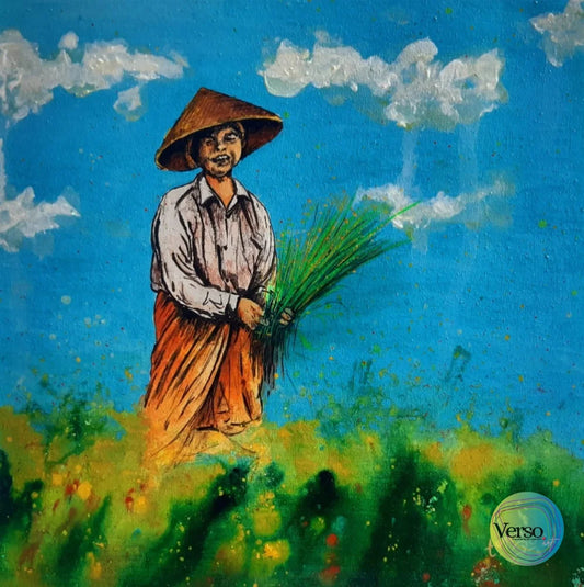 Menuai (The Reaping) 30 x 30 cm / Acrylic / Unframed, shipped in a roll