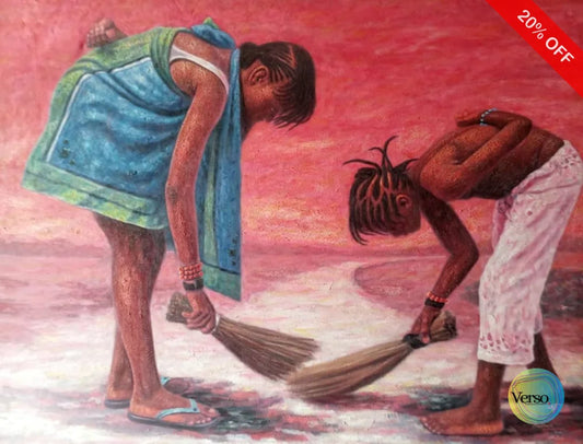 Morning Chore 51 x 42 cm / Acrylic / Unframed, shipped in roll