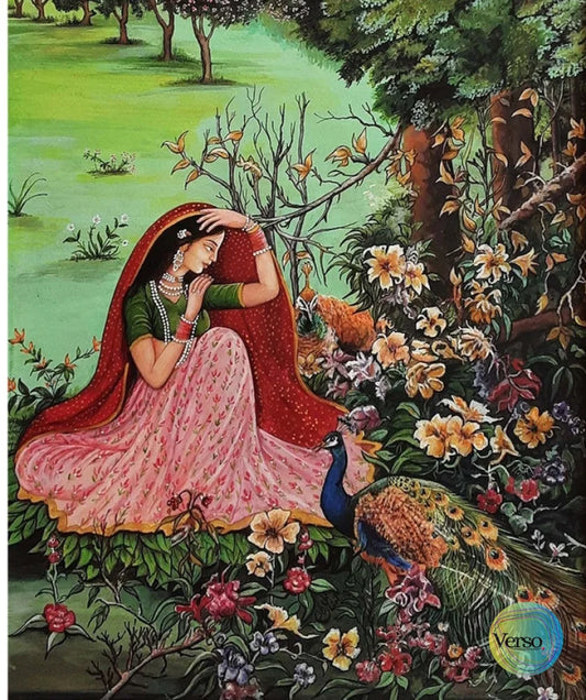 Mughal Princess 13 x 9 cm / Gouache / Unframed, shipped in a roll