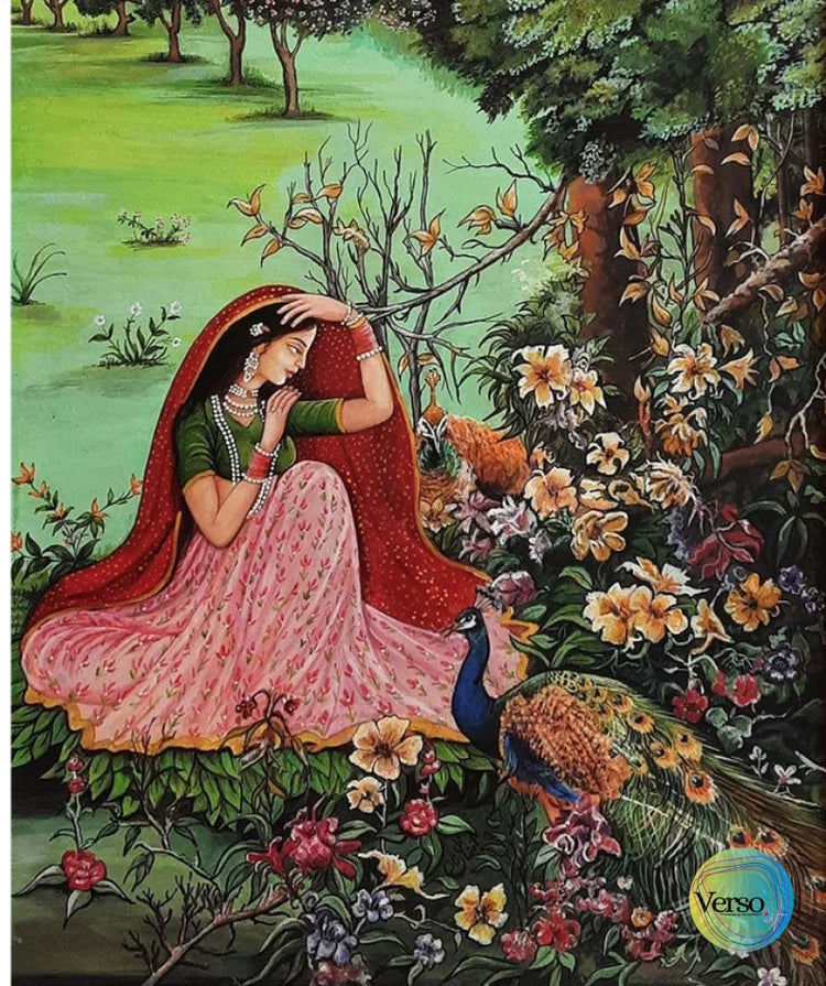 Mughal Princess 13 x 9 cm / Gouache / Unframed, shipped in roll