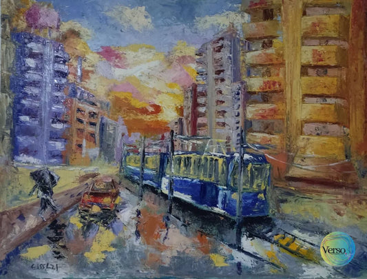 Old Metro 80 x 60 cm / Oil / Unframed, shipped in roll
