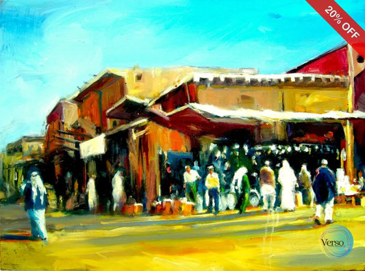 Old Souqwaqif 80 x 60 cm / Oil / Unframed, shipped in a roll